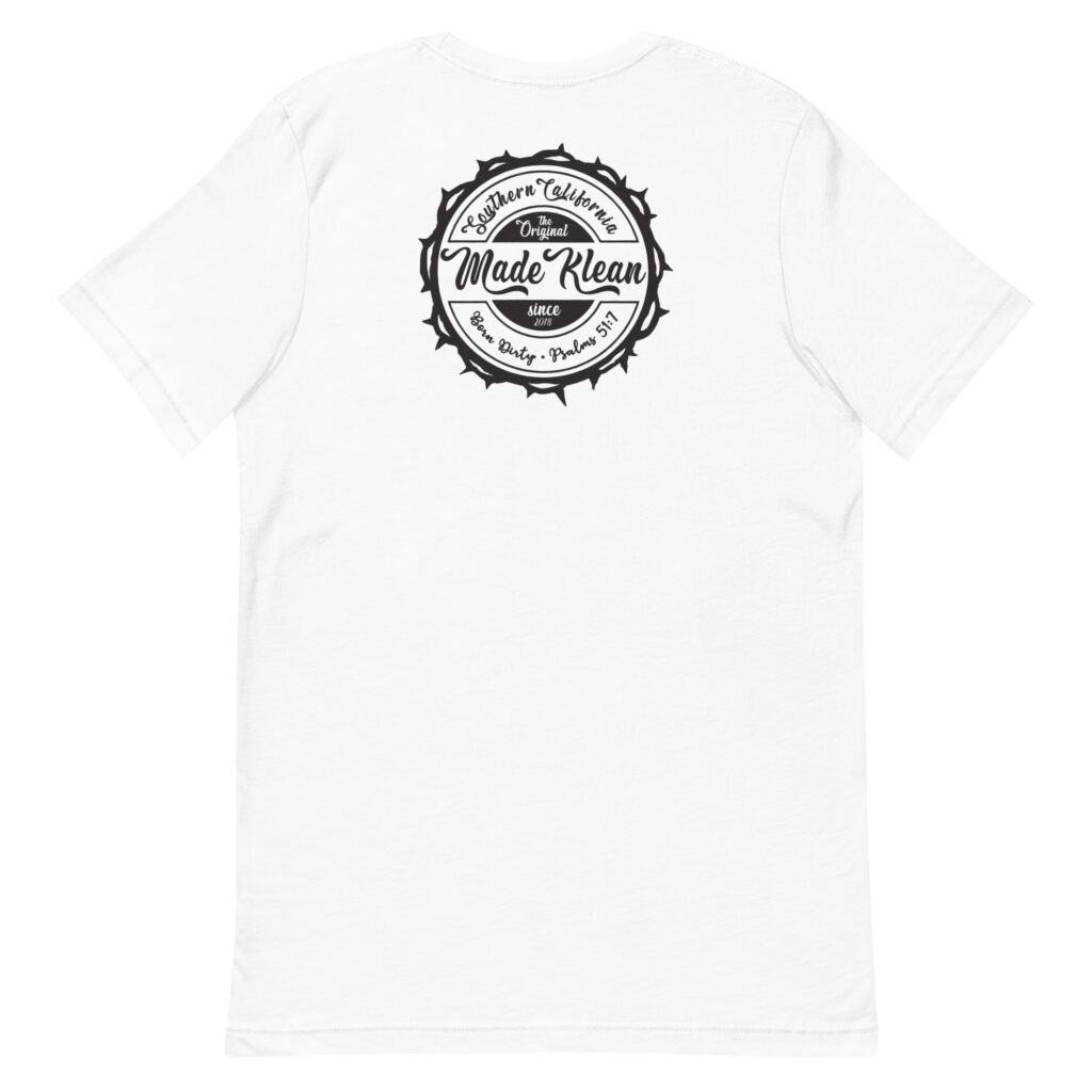 Made Klean white surf inspired shirt